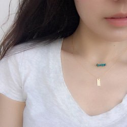 Double chain turquiose necklace 4枚目の画像