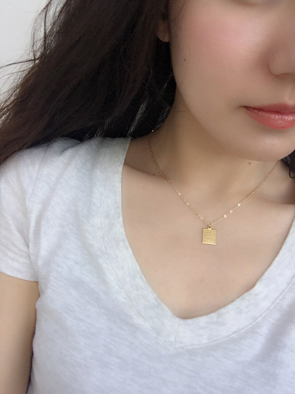 Wording gold plate necklace 4枚目の画像