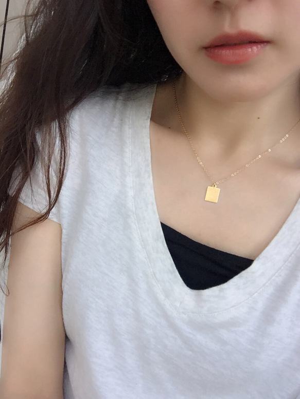 Wording gold plate necklace 5枚目の画像