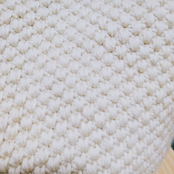 麻紐×ウルグアイウール毛糸ニットバッグミルクホワイト 4枚目の画像