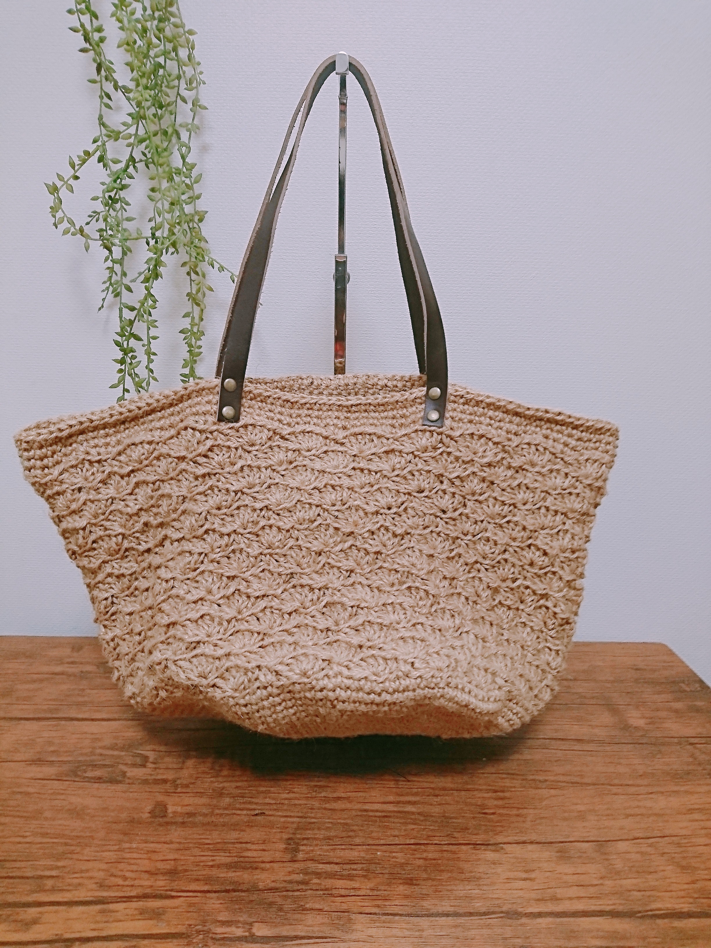 ハンドメイド 麻紐バッグ ズパゲッティ ニットバッグ プードル 耐えがたい