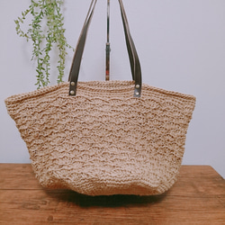 ♥️手編み♥️麻紐バッグ♥️夏バッグ♥️カゴバック♥️ ハンドメイド 麻紐バッグ かぎ針編みバッグ カゴバッグ 夏バッグ