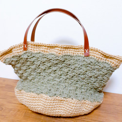 松編み×麻ひもバッグ 2枚目の画像
