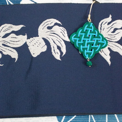 ブルー×松の帯飾り 6枚目の画像