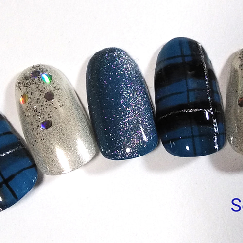 ネイルチップ 現品：03247】ネイルチップ キンモクセイぷっくりニュアンス