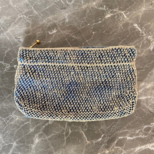 葛 ラオス原産Saoban（サオバン）・ 葛糸 編みポーチ【葛糸＆コットン