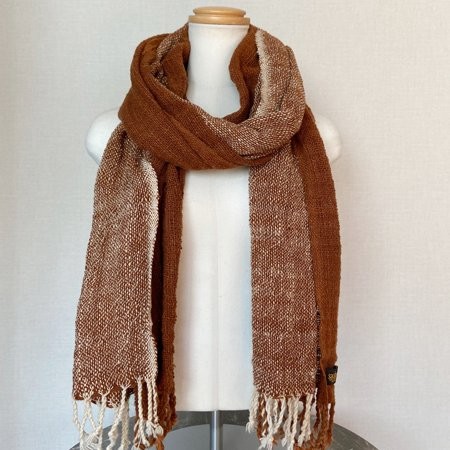 ラオス原産Saoban（サオバン）・ ラオコットンマフラー・マロン