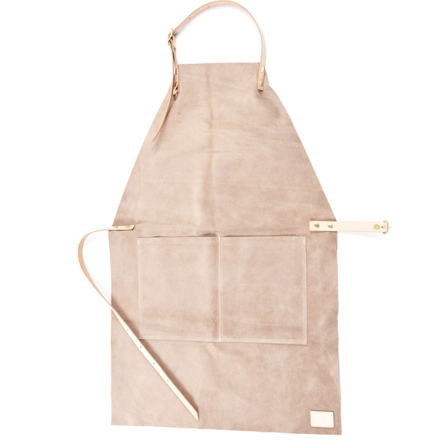 Suede apron gray【受注生産】