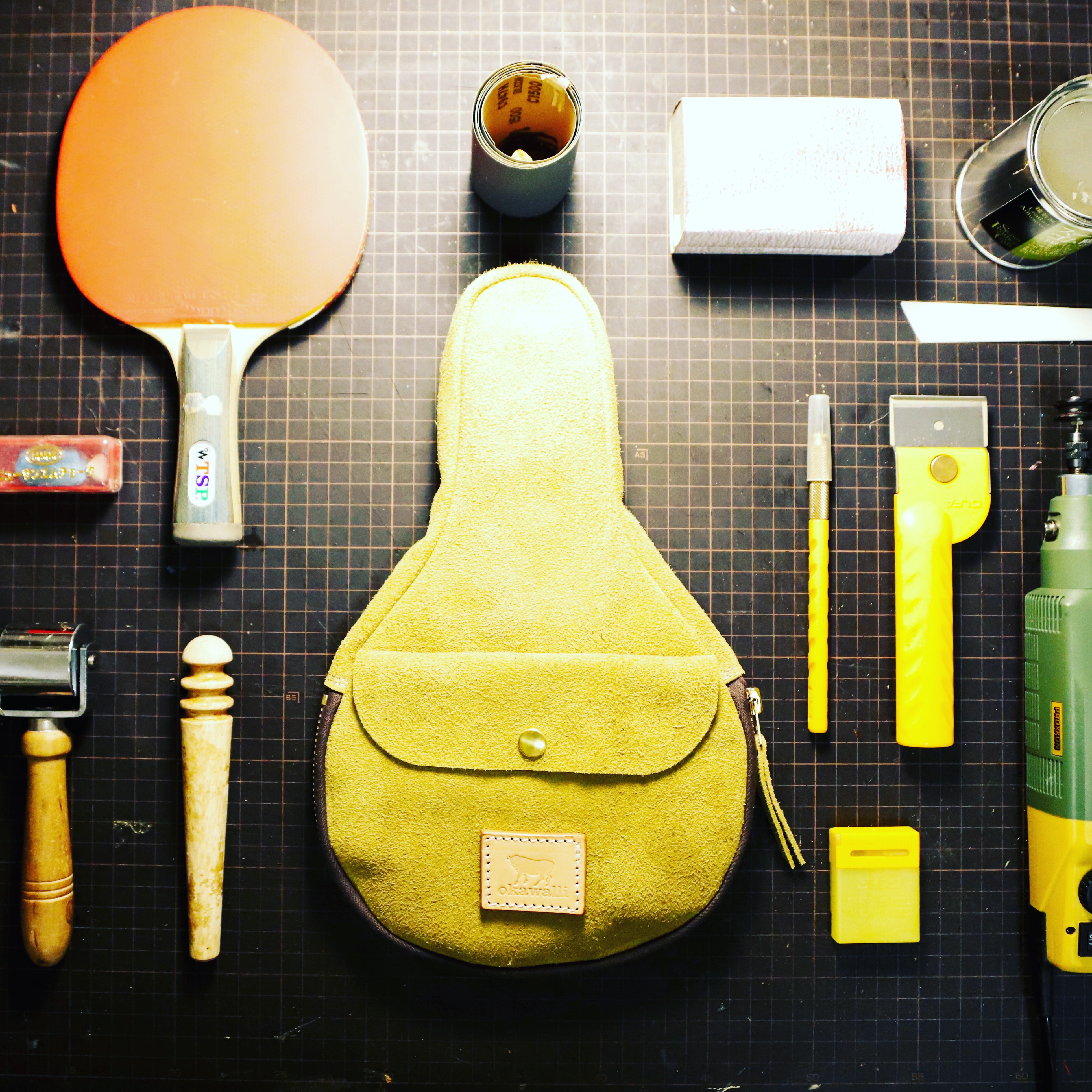 Ping-Pong racket case khaki【受注生産】