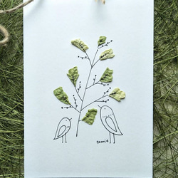 葉と鳥 1枚目の画像