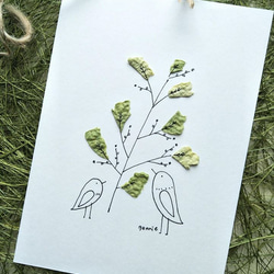 葉と鳥 2枚目の画像