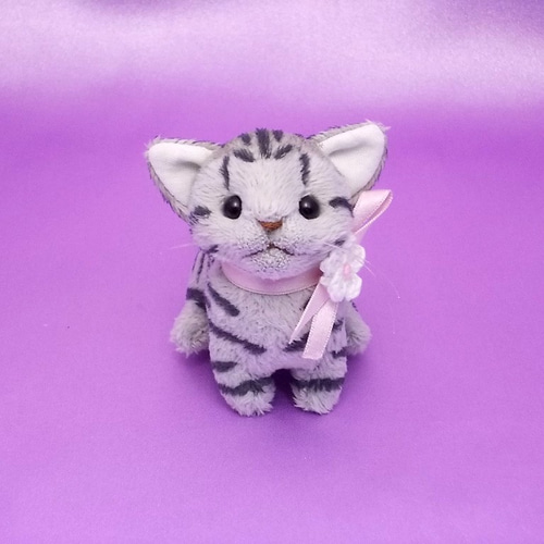 猫ぬいぐるみ「ちびにゃ」サバトラ 【受注製作】 ぬいぐるみ