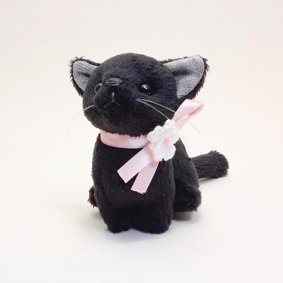 猫ぬいぐるみ「ちびにゃ」黒猫【受注製作】 2枚目の画像