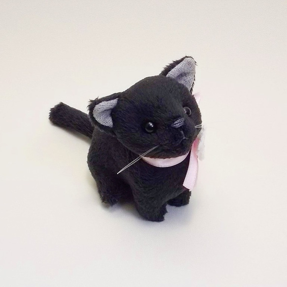 猫ぬいぐるみ「ちびにゃ」黒猫【受注製作】 6枚目の画像