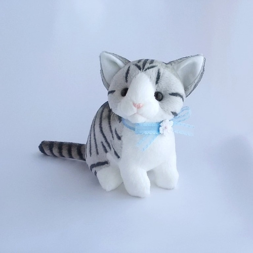 猫ぬいぐるみ「ちびにゃ」白猫 【受注製作】 ぬいぐるみ