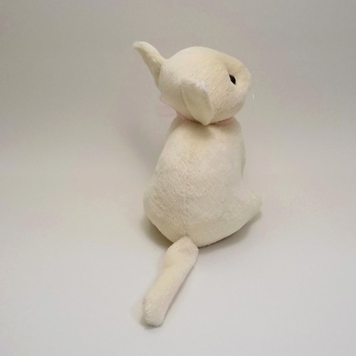 猫ぬいぐるみ クリーム色・ベージュ 猫ぬいぐるみ「ねこにゃ」ベージュ（クリーム色） 【受注製作