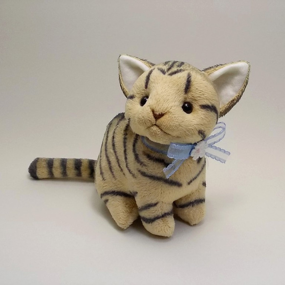 猫ぬいぐるみ「ねこにゃ」キジトラ 【受注製作】 6枚目の画像