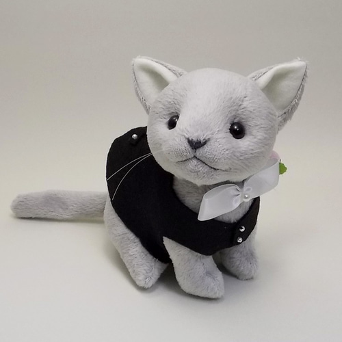 ウェディングキャット新郎・グレー/ ウェルカムキャット / 猫の