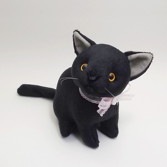 猫ぬいぐるみ「ねこにゃCE」黒猫　【受注製作】 3枚目の画像