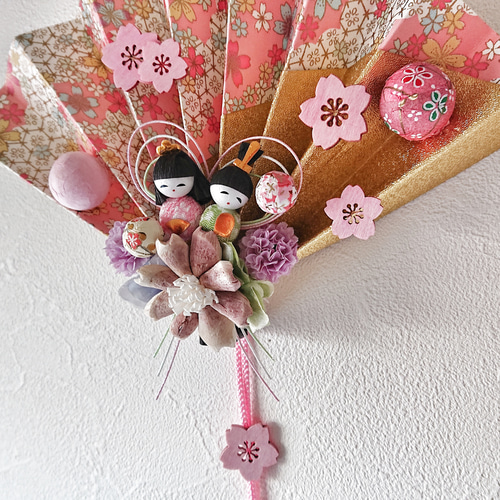 扇子 お雛様 桜パーツ Creema限定 ポイント11倍 壁掛けラック