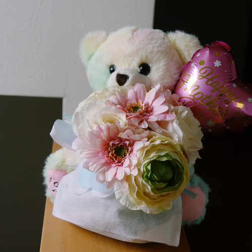 くまのぬいぐるみミニサイズ 花束付き Creema限定 ポイント11倍