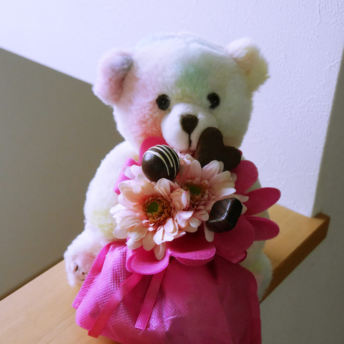 くまのぬいぐるみミニサイズ 花束付き Creema限定 ポイント11倍