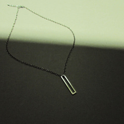 mittag NL421 rectangle necklace_矩框項鍊 925純銀 限量 設計師手做 附品牌原木珠寶盒 第1張的照片