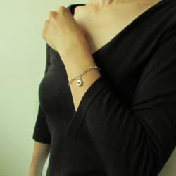 mittag BL701 square heart bracelet_方心手鍊 純銀 限量 設計師手做 附品牌原木珠寶盒 第3張的照片