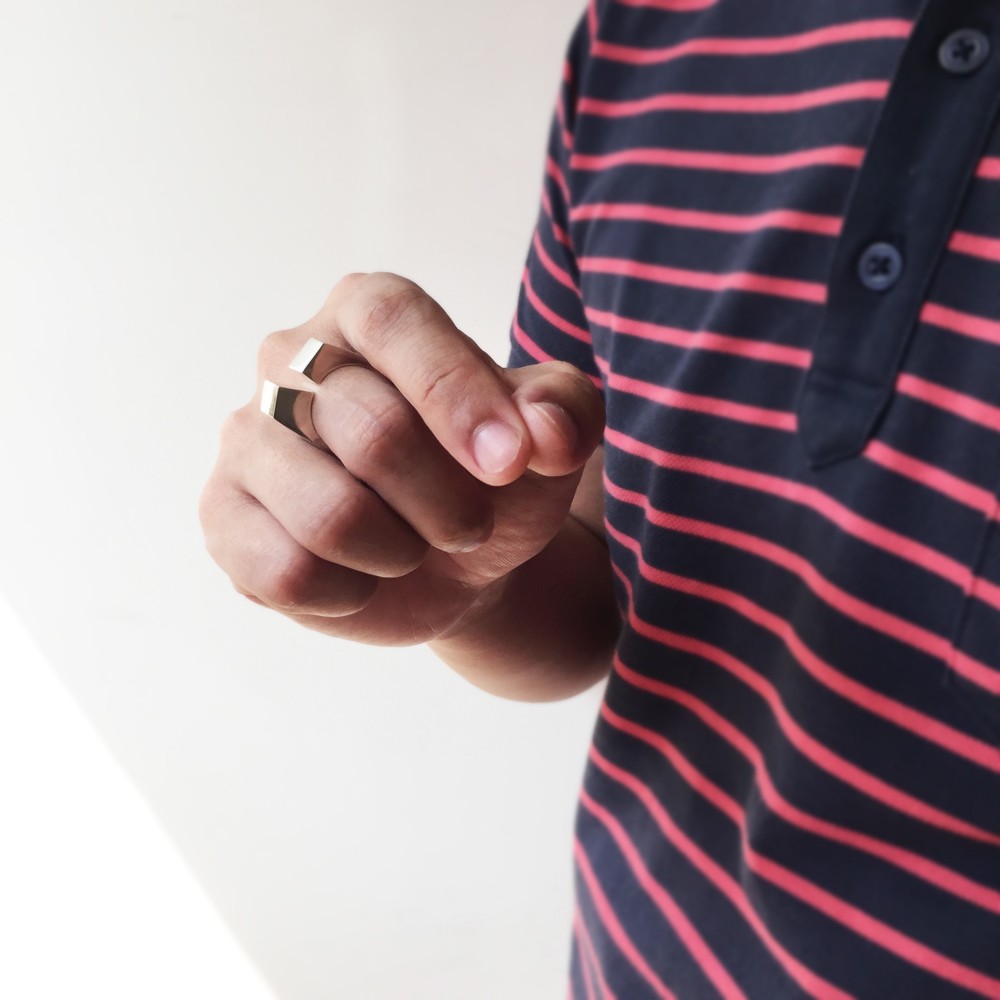 マウンテンリング_ビッグマウンテンリング925シルバー限定デザイナーブランドジュエリーボックス、ニュートラルカップルリングで手作