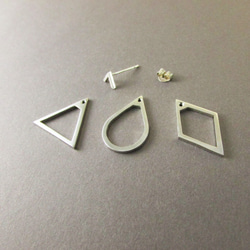 geometric earring_幾何耳環 925銀 限量 設計師手做 附品牌包裝 超取免運 一組三個 第1張的照片