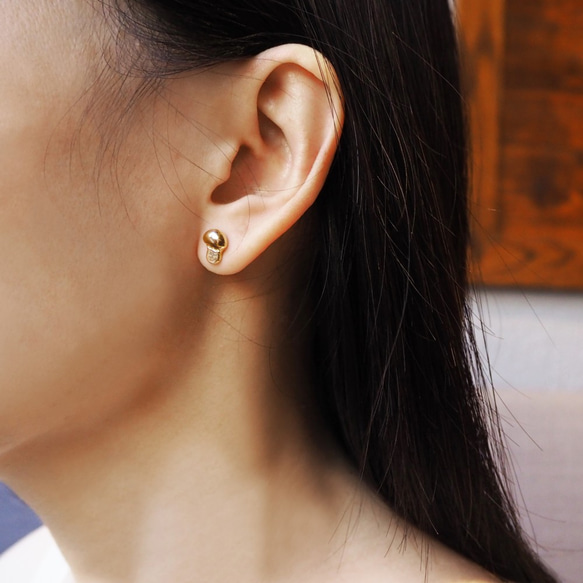 mushroom earring k_香菇耳環 K金 限量 設計師 手作 客製 訂製 珠寶 飾品 免運 第1張的照片