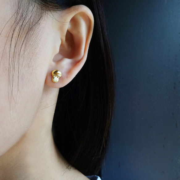 mushroom earring k_香菇耳環 K金 限量 設計師 手作 客製 訂製 珠寶 飾品 免運 第3張的照片