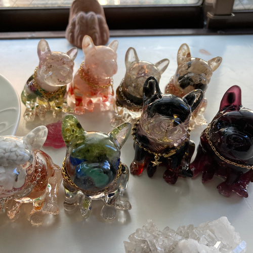 多肉植物のオルゴナイト3点セット【グリーンアベンチュリンAタイプ