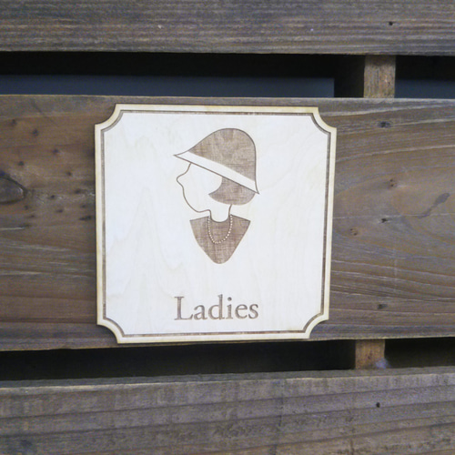 木製サインプレート 枠付き 昭和レトロ風 メッセージプレート ドア