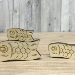 木製こいのぼり 鯉幟 鯉のぼり オブジェ 置物 オーナメント 積み木 端午の節句 2枚目の画像
