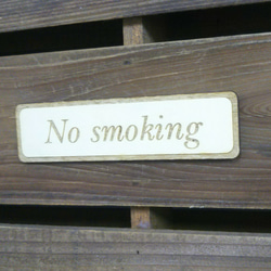 木製サインプレート 長方形 メッセージプレート ドアプレート ノースモーキング 禁煙 3枚目の画像