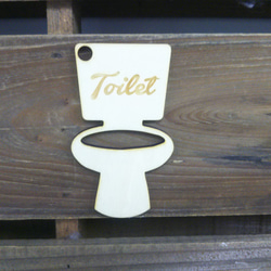 木製サインプレート トイレプレート ドアプレート TOILET トイレ 1枚目の画像