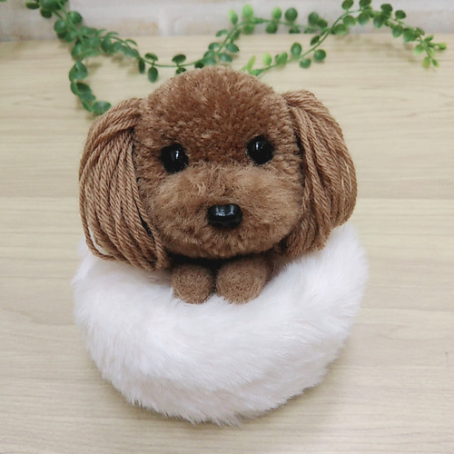犬ポンポン トイプードル ふわふわクッション円形付き♪ その他 
