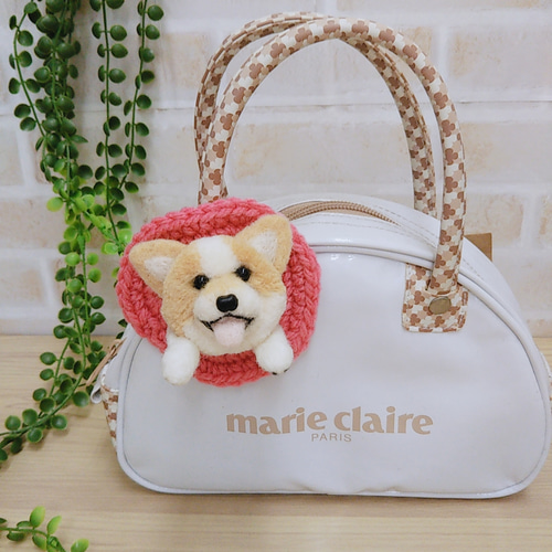 犬ポンポン ブローチ コーギー ペット服・アクセサリー わん シーン