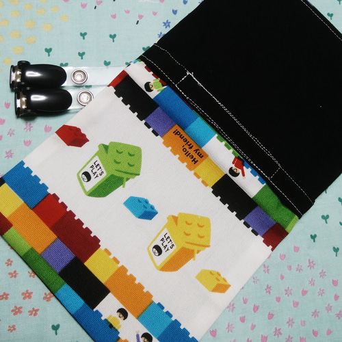 ☆一点限り☆送料込みハンドメイド移動ポケットグリーンストライプリボン