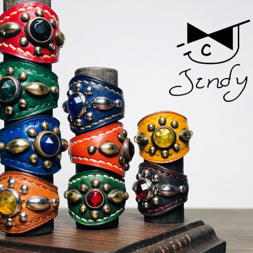 スタッズ レザー リング オーダー 指輪・リング Jindy 通販 6752219