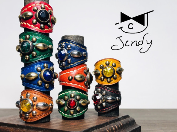 スタッズ レザー リング オーダー 指輪・リング Jindy 通販 6752219