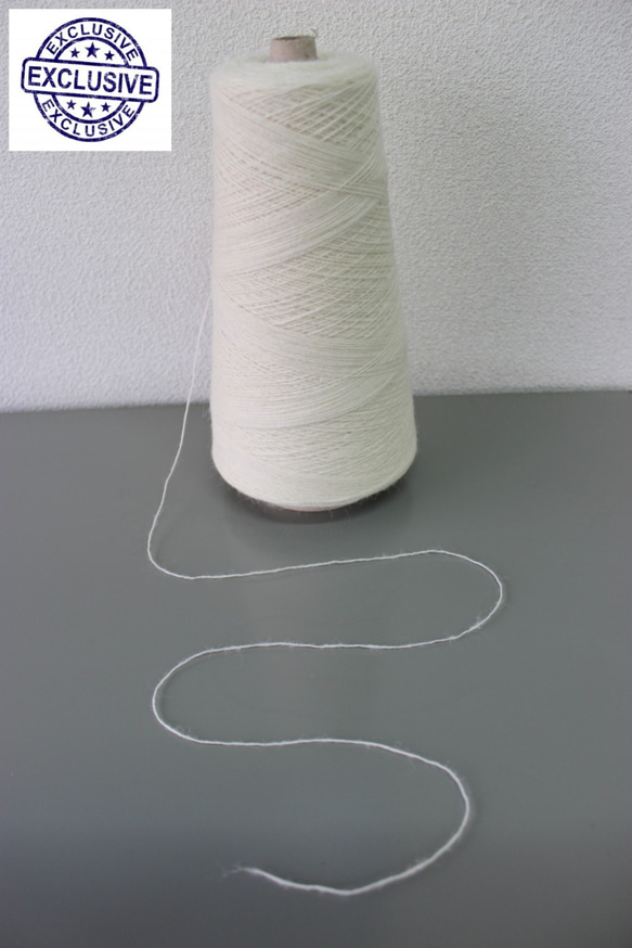 ピュアアルパカ100%毛糸　1/6NM 日本製　300g ナチュラルアイボリー 3枚目の画像