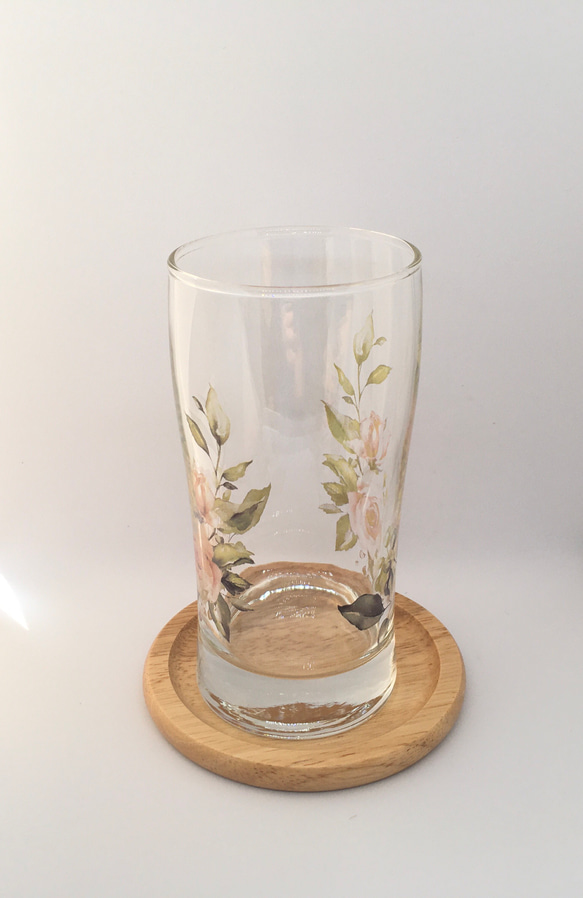 水性　ローズ　バラ　グラス　ガラスコップ 2枚目の画像