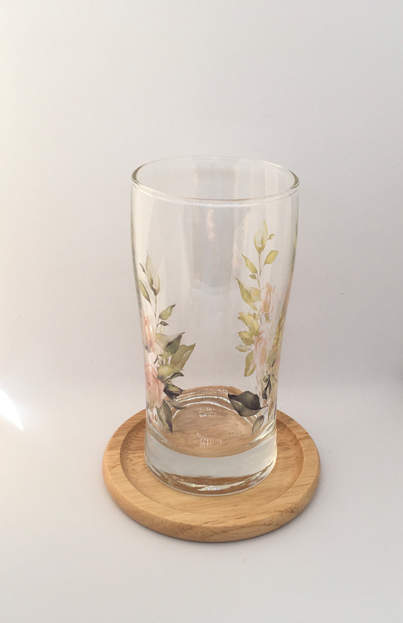 水性　ローズ　バラ　グラス　ガラスコップ 4枚目の画像