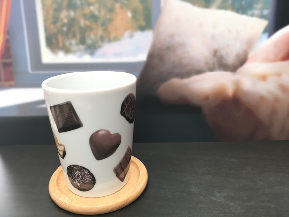 チョコレート ハートの持ち手 マグカップ 2枚目の画像