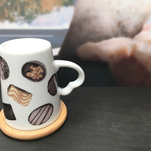 チョコレート ハートの持ち手 マグカップ マグカップ wind-bell 通販