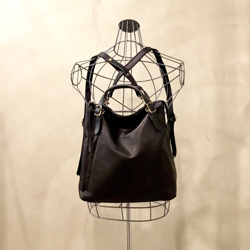 Less レス ホースレザー 3WAY トート リュック Lサイズ 黒 馬革トート