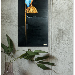 翠鳥與蓮蓬 壓克力畫 燒烙畫 原創  掛畫 第3張的照片