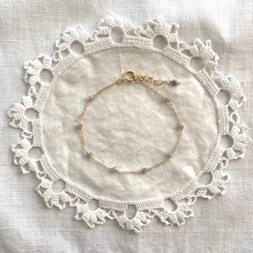 14kgf グレーダイヤモンドのシンプルブレスレット ブレスレット gold  